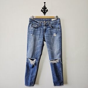 Rag & Bone Boyfriend Jeans Size 25 Distressed Medium Wash